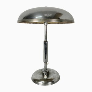 Lámpara de mesa vintage de latón niquelado de Giovanni Michelucci para Lariolux Italia, años 50