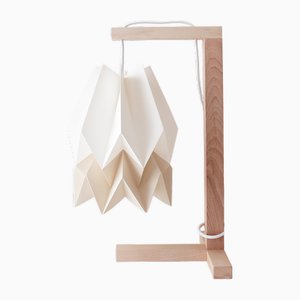 Lampe de Bureau Blanc Polaire avec Bande d'Avoine Crème par Orikomi