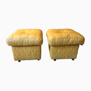 Pouf in Leather Patchwork from De Sede, 1970s, Set of 2