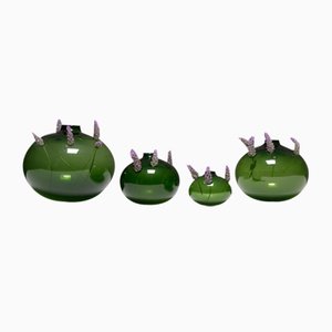 Michael Bang Cave Vases for Holmegaard, 1965, Set of 4