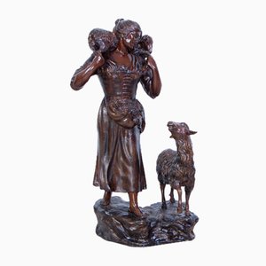 Vincenzo Cinque, Shepherdess, 19th Century, Bronze