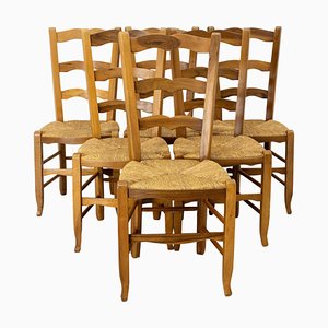 French Dining Chairs in Oak, 1970, Set of 6