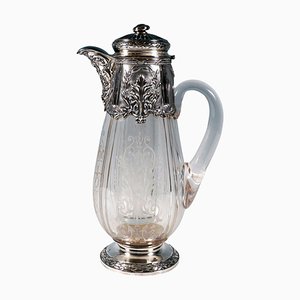 Art Nouveau Glass Carafe by Maillard Frères & Vazou Paris, 1890s