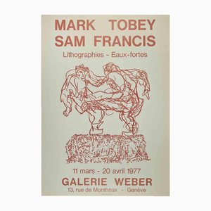 Mark Tobey & Sam Francis Exhibition Poster, Lithograph Print, 1977