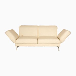 Cream Leather Moule 2-Seater Sofa from Brühl