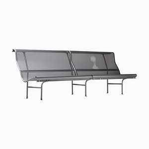 Silver Perforano Bench 90s Outdoor Seating Handmade in Spain