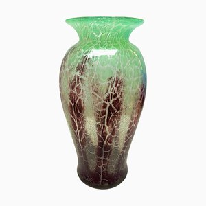 Large Art Glass Ikora Vase by Karl Wiedmann for WMF, 1930s