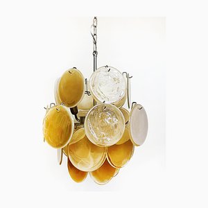 Vintage Italian Murano Chandelier with 24 Gold Disks, 1990s