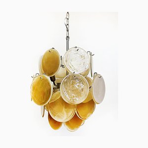 Vintage Italian Murano Chandelier with 24 Gold Disks, 1990s