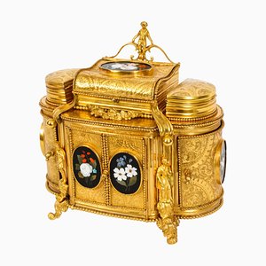 19th Century Ormolu Mounted Pietra Dura Jewellery Cabinet