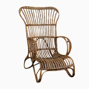 Niederländischer Rattan Sessel, 1950er