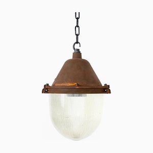 Industrial Pendant Lights with Prismatic Glass