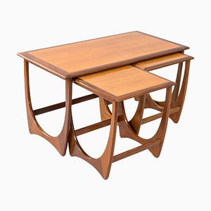 Mid-Century Teak and Afromosia Fresco Nesting Tables by Victor Wilkins for G Plan, Uk, 1970s, Set of 3