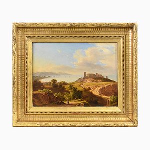 Artiste Italien, Paysage, 1841, Huile sur Toile, Encadrée