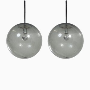 Hanging Lamps in Bubble Glass from Peill & Putzler, 1970s, Set of 2