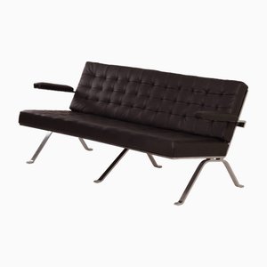Model 1042 3-Seater Sofa in Black Leather by Artimeta, 1960s