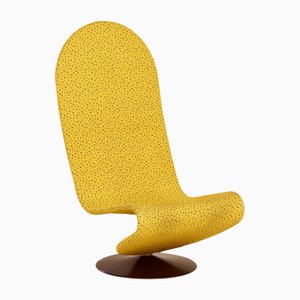 Silla 123 en amarillo de Verner Panton para Fritz Hansen, años 70