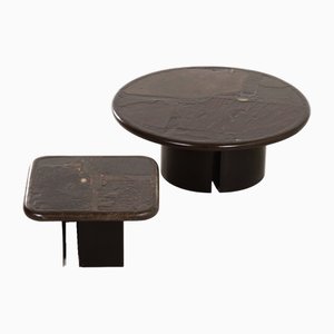 Brown Coffee Tables by Paul Kingma, 1980s, Set of 2