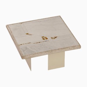 Small White Marble Coffee Table by Paul Kingma, 1980s