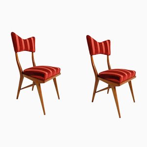 Vintage Walnut Dining Chairs, Set of 2