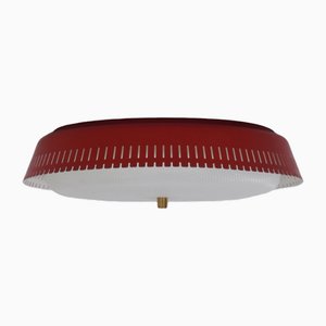 Lampada da soffitto rossa di Bent Karlby per Indoor Lamps, anni '60