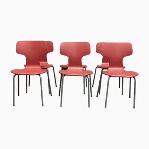 Childrens Chairs by Arne Jacobsen for Fritz Hansen, 1960s, Set of 6