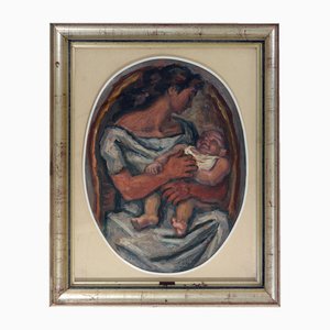 Emilio Notte, Scena Sacra, 20th Century, Oil on Canvas, Framed
