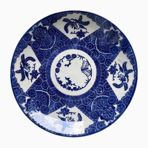 Piatto giapponese Sometsuke Imari bianco e blu, inizio XX secolo
