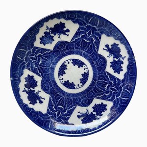 Piatto Imari Ware Sometsuke in porcellana bianca e blu, Giappone, metà XIX secolo