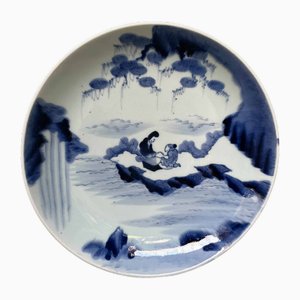 Japanese Sometsuke Blue and White Imari Ware Plate, 1900s
