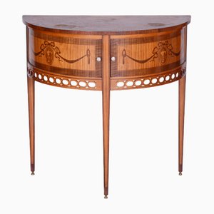 Biedermeier Side Table in Walnut and Maple Marquetry, France, 1850s