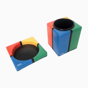 Pencil Holder and Desk Tray Tino from TT Design, 1980s, Set of 2