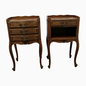 French Cherry Wood Bedside Cabinets, 1890s, Set of 2