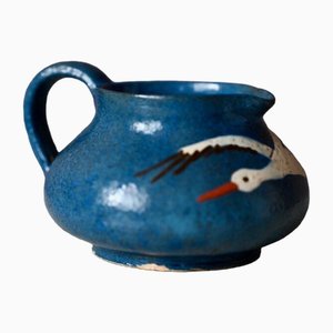 Brocca Folk Art in ceramica di Jean Garillon per Elchinger et Cie