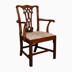 English Georgian Revival Chippendale Elbow Chair in Walnut, 1860s