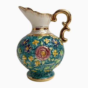 Vaso vintage in Faience in oro 24k, Belgio, anni '50