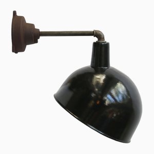 Lámparas de pared Scones industriales vintage de hierro fundido esmaltado en negro