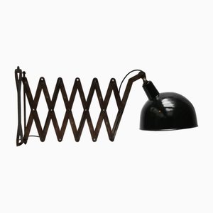 Lámpara de pared Scissor industrial vintage de esmalte en negro