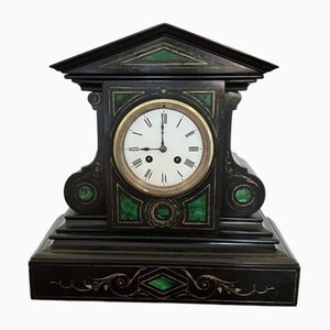 Orologio vittoriano antico in marmo a otto giorni, 1860