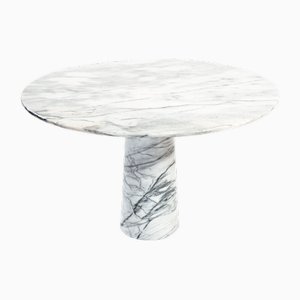 Tavolo da pranzo Mid-Century in marmo con base conica nello stile di Angelo Mangiarotti
