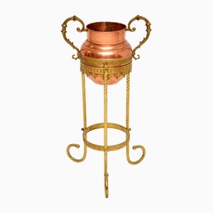 Copper and Brass Plant Stand, 1890s