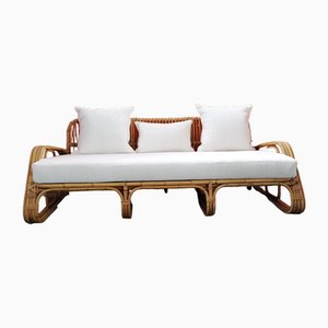 Mid-Century Italian Rattan and Bamboo Sofa, 1960s