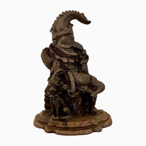 Antique Mr Punch Cast Iron Door Stop, 1880s