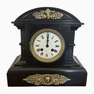 Horloge Victorienne Antique en Marbre et Laiton, 1860s