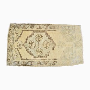 Small Khaki Faded Pale Rug