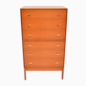 Teak and Brass Tallboy Chest of Drawers, 1960s