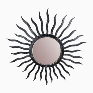 Specchio Sunburst vintage in metallo, anni '70