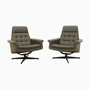Leather Swivel Armchairs from Up Zavody, 1970s, Set of 2
