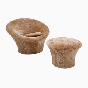 Mushroom Sessel & Fußhocker von Pierre Paulin für Artifort, 1960er, 2er Set