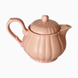 Rosafarbene Mid-Century Teekanne aus Keramik für Les Salins, Frankreich